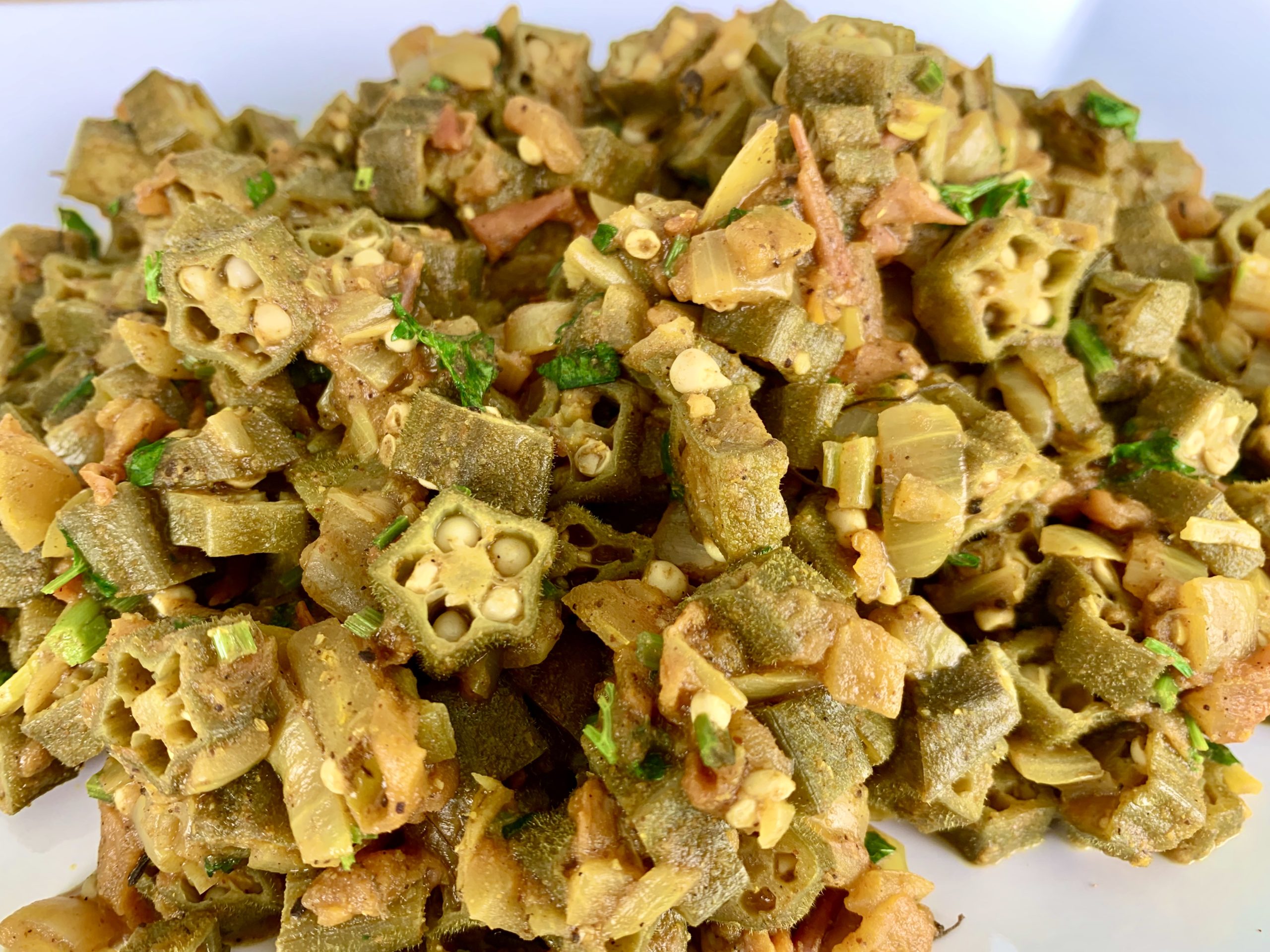 Bhindi Masala (Okra with Tomatoes, Onions and Spices)